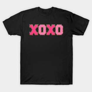 Chenille Patch Sparkling XOXO Valentine Day Heart Love Gift T-Shirt